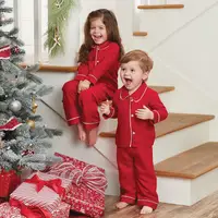 在飛比找蝦皮商城精選優惠-聖誕睡衣兒童男孩女孩棉質長袖聖誕睡衣套裝節日睡衣