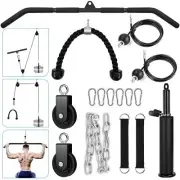 Fitness Cable Pulley System, Gym LAT and Lift Pulldown Machine Attachments, L...