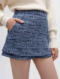 在飛比找Yahoo!奇摩拍賣優惠-KIKI精選 maje2022秋季新款法式女裝氣質混色粗花呢