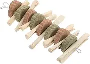 Abaodam Natural Bunny Chew Sticks for Chinchillas Guinea Pigs High Grass Cakes for Teeth Grinding Natural Ingredients Engaging Treats for Small Pets