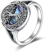 Tree of Life Rings 925 Sterling Silver Celtic Knot Rings Gifts for Women Size 8