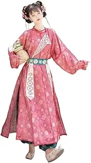 [IDZNFNFX] Tang-Style Round-Neck Robe Embroidered Hanfu Bbloomers for Stage Show Performances Cosplay