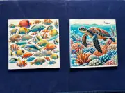 Beach Sea Turtle Tropical Coral Fish Shelf Sitter You Pick New 2025 Handmade USA