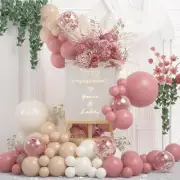 Double Stuffed Dusty Rose Pink Nude Balloon, 78Pcs Retro Blush Peach Mauve White