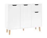 vidaXL Sideboard High Gloss White 90x30x72 cm Engineered Wood