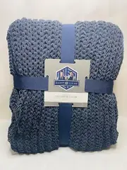 Scott Living Chenille Rib Decorative Throw Blue