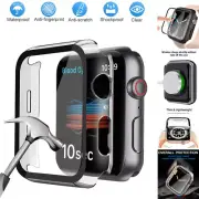 For Apple Watch Series 7 8 9 45/41MM Tempered Glass Screen Protector Case Cover