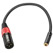 XLR 3 Pins Female to 3.5mm (1/8") TRS Female Microphone Extension Adapter Cable