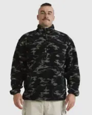 QUIKSILVER Mens Mikey Half Zip Sherpa Polar Fleece Sweater Jumper L BNWT Camo