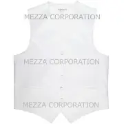 New men's Vesuvio Napoli tuxedo vest waistcoat only solid prom wedding White