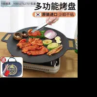 在飛比找Yahoo!奇摩拍賣優惠-下殺-韓國烤盤韓國烤烤盤吃播肉興森同款麥飯石家用雙耳鐵板燒石
