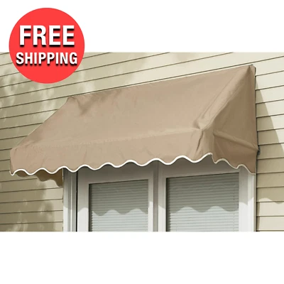 4' Linen Outdoor Window Door Awning Sun Shade Canopy Outdoor Patio Cover Shade