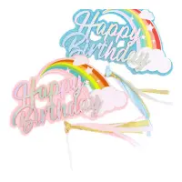 在飛比找蝦皮購物優惠-蛋糕裝飾生日快樂彩虹彩虹裝飾彩虹