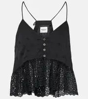 [Marant Etoile] Marant Etoile Sogane embroidered peplum top AU 6 black