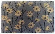 Wild Flowers 100% Coir Doormat - Entry Mat, Welcome Mat, Door mat, Non Slip, Anti Slip, Front Door, Waterproof, Durable