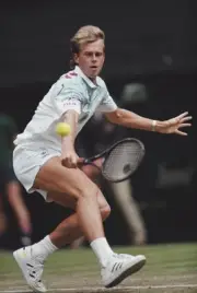 Swedish tennis player Stefan Edberg on day 6 during competition to- Old Photo