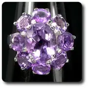 Ring Amethyst Silver Plated