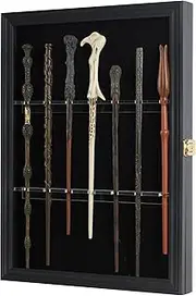 Display case ONLY to Hold 7 Wizard Magic Wand Stand Wall Mount Magiquest Wand Vertical/Horizontal Hanging Holder Box Rack for Wand Collection