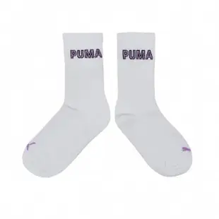 【PUMA】長襪 Fashion Crew Socks 白 紫 中筒襪 休閒襪 襪子(BB1421-08)