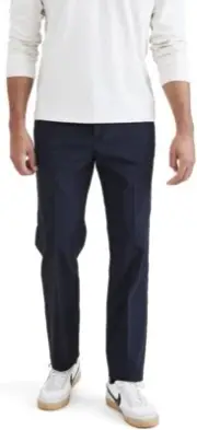 Dockers Men's Signature Go Khaki Straight Fit Pants Black 40x32 MSRP $66