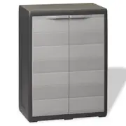 Garden Storage Cabinet with 1 Shelf Black and Grey vidaXL