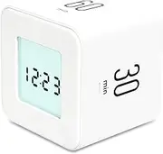 mooas Multi Cube Timer/Rotating Timer, Simple Operation, Clock & Timer (White)