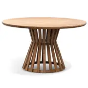 Renzo 1.35m Round Outdoor Dining Table - Natural Light