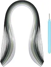 uxcell Paper Quilling Kit, 15.4 Inch 3mm Paper Quilling Strips with Blue Pen for Beginners DIY Hand Crafts Teaching Tools Flower Decoration(Gray, Pack of 100)
