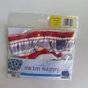 Bambino Mio baby size 0-6 months pink purple stripe swim nappy pants, BNWT