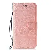 Elephant Embossing Horizontal Flip Leather Case with Holder & Card Slots & Wallet & Lanyard for Motorola Moto G7 Power