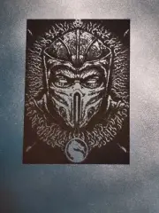 Mortal Kombat SUB ZERO Laser Engraving BLUE METALLIC 10" x 7" Art