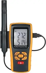 Detachable Thermohygrometer Digital Tempe ure H dity Meter BT C ection Thermometer and Hydrometer in Rial Thermo-Hygrometer Measuring Wet Bulb Dew Point Thermocouple Tempe ure Black & Low One Size