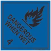 Class 4 - Dangerous When Wet - Black | Hazchem Signs