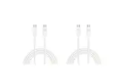 2x Bonelk Long-Life 2m 60W Easy Grip USB-C Cable For iPhone 15 White