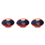 3x AFL Footy Adelaide Sports Plush Ball Kids/Toddler Squeeze Football Toy 18cm