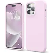 Premium Silicone Phone Case For iPhone 14 Pro Shockproof Microfiber Lining - Lilac