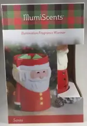 Illumiscents Electric Hot Plate Wax Warmer White Red Santa Clause Holiday Xmas