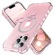 Compatible with Iphone 12 Pro Case with Magnetic Ring Stand,Full Camera Lens Protector-Purple Pink