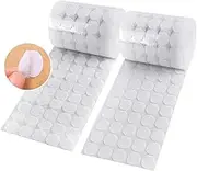 Tape with Adhesive 100 Pairs Dots Hook and Loop Self Adhesive Back Coin Fasteners with Waterproof Sticky Glue (2 cm Diameter) (White)