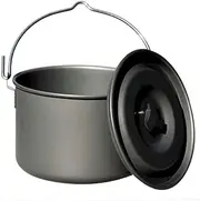ZXBAODAN Outdoor Picnic Cauldron,Camping Hanging Pot, Aluminum Alloy Cooking Pot Campfire Heating Stove Kettle Large Capacity, for 6-8 People Travel Hiking Outdoor,Gray
