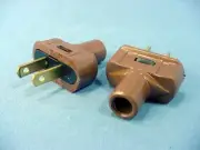 2 Do It Best Brown Straight Blade Easy Grip Flat Plugs NEMA 1-15 15A 125V 520396
