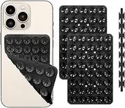 Vekol 2PCS Silicone Suction Cup Phone Case Mount Double Sided, Phone Accessories Hands-Free Strong Grip Holder for Selfies and Videos, Silicone Phone Stand Sticky Phone Grip (2PCS-Black)