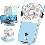 Mini Fan Portable Handheld Fan Rechargeable, Phone Holder, Hand Held Fan, Mini Desk Fan, Travel Fan, USB Fan, 3000 mAh, 4 Speed, Neck lanyard