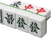 Mahjong Set Chinese Mahjong Chinese Mahjong Game Set Contains 136 Resin Tile Mahjong for Chinese Style Games Chinese Mah Jongg Set(Green,46mm)