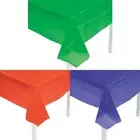 Fun Express Rectangle Disposable Plastic Tablecloth Assortment Orange, Purple &