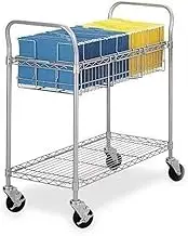 Safco Products 5235GR Wire Mail Cart Holds 75 Legal Folders, Sold Separately, Gray