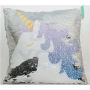 16 x 16 Pillowfort Reversible Sequins Unicorn Throw Pillow Girls Bedroom