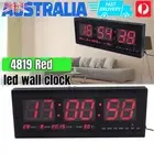 Large Digital LED Alarm Clock Calendar Temperature Jumbo Display Wall Mounted