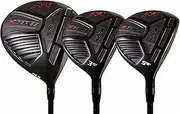 Senior Men's Majek K-Series High Launch 460cc 10.5° Driver and 3 5 Fairway Wood Set Golf Clubs, Right Handed Senior Flex with Men's Senior Size Black Pro Velvet Grips