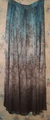 New WHITE HOUSE BLACK MARKET Size 0 Maxi Skirt Ombre Snake Python Print Chiffon
